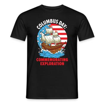 Columbus Day: To commemorate the discovery of K - Men's T-Shirt - black - Front - AI Model Male 178 light (178cm)