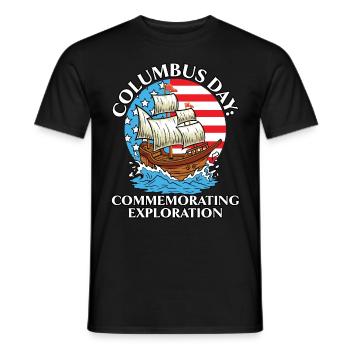 Columbus Day: To commemorate the discovery of K - Men's T-Shirt - black - Front - AI Model Male 178 light (178cm)