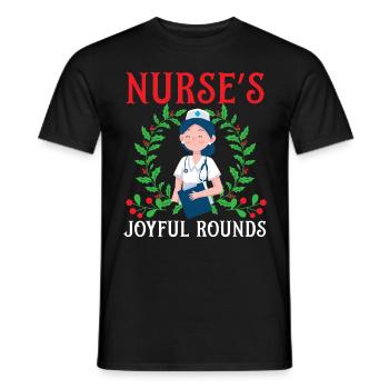 Krankenschwester's Joyful Rounds Krankenschwester - Männer T-Shirt - Schwarz - Vorne - AI Model Male 178 light (178cm)