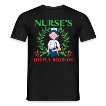 Krankenschwester's Joyful Rounds Krankenschwester - Männer T-Shirt - Schwarz - Vorne - AI Model Male 178 light (178cm)