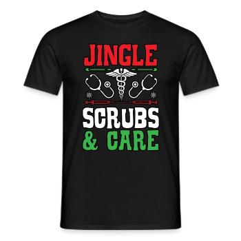 Jingle Scrubs & Care Nurse Noël - T-shirt homme - noir - Devant - AI Model Male 178 light (178cm)