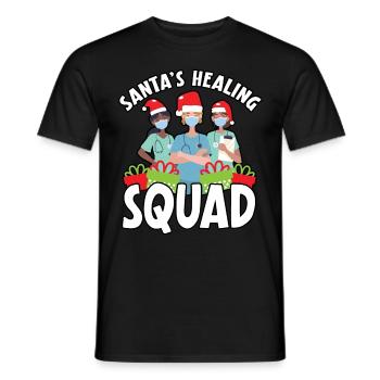 Santa's Healing Squad Nurse Christmas - Men's T-Shirt - black - Front - AI Model Male 178 light (178cm)