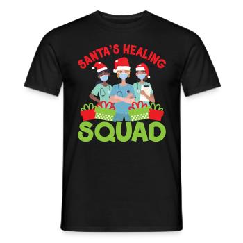 Santa's Healing Squad Nurse Christmas - Men's T-Shirt - black - Front - AI Model Male 178 light (178cm)