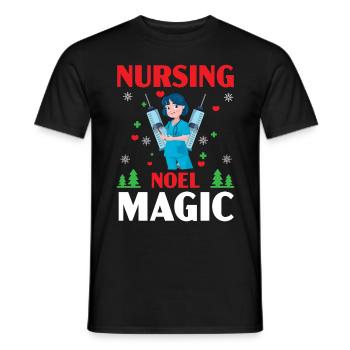 Soins infirmiers Noel Magic Medical Patients - T-shirt homme - noir - Devant - AI Model Male 178 light (178cm)