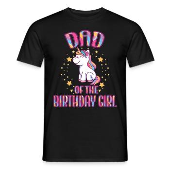 Dad Of the Birthday Girl Unicorn Family Party - Männer T-Shirt - Schwarz - Vorne - AI Model Male 178 light (178cm)