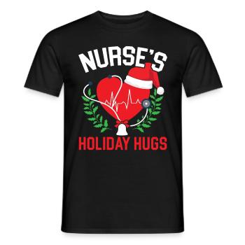 Les vacances de l’infirmière étreignent Nursing Medi - T-shirt homme - noir - Devant - AI Model Male 178 light (178cm)