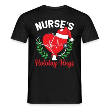 Les vacances de l’infirmière étreignent Nursing Medi - T-shirt homme - noir - Devant - AI Model Male 178 light (178cm)