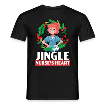 Jingle Nurse's Heart Nursing Medical - Men's T-Shirt - black - Front - AI Model Male 178 light (178cm)