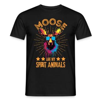 Bunter Elch mit Sonnenbrille - Männer T-Shirt - Schwarz - Vorne - AI Model Male 178 light (178cm)