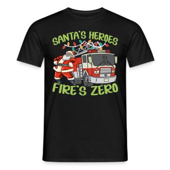Santa's Heroes Fire's Zero Brandbekämpfung Weihnac - Männer T-Shirt - Schwarz - Vorne - AI Model Male 178 light (178cm)