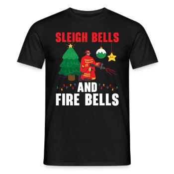 Cloches de traîneau et cloches de pompiers Lutte contre l’incendie - T-shirt homme - noir - Devant - AI Model Male 178 light (178cm)