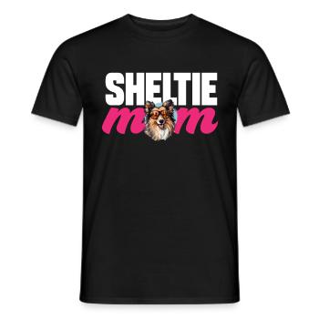 Shetland Sheepdog Dog Sheltie - Sheltie Mom - Men's T-Shirt - black - Front - AI Model Male 178 light (178cm)