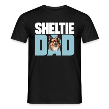 Shetland Sheepdog Dog Sheltie - Sheltie Dad - Men's T-Shirt - black - Front - AI Model Male 178 light (178cm)