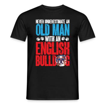 L’amateur de bouledogue anglais britannique ne sous-estime jamais - T-shirt homme - noir - Devant - AI Model Male 178 light (178cm)
