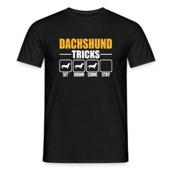 Dachshund Tricks - Männer T-Shirt - Schwarz - Vorne - AI Model Male 178 light (178cm)
