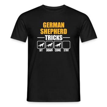 German Shepherd Tricks - Men's T-Shirt - black - Front - AI Model Male 178 light (178cm)