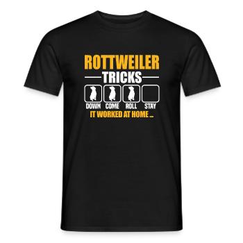 Rottweiler Tricks - Männer T-Shirt - Schwarz - Vorne - AI Model Male 178 light (178cm)