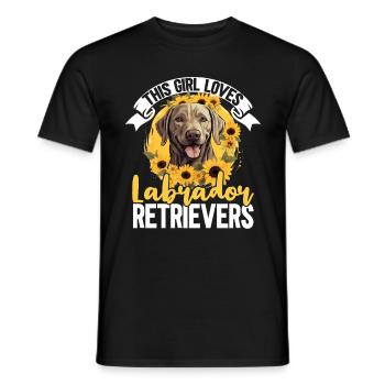 Dog Breed Pet Cette fille aime les Labrador Retrievers - T-shirt homme - noir - Devant - AI Model Male 178 light (178cm)