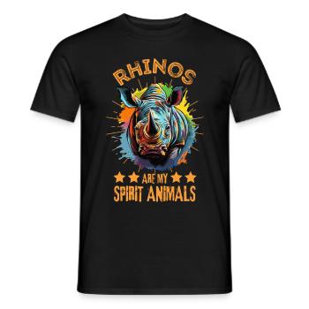 Rhinocéros coloré - T-shirt homme - noir - Devant - AI Model Male 178 light (178cm)