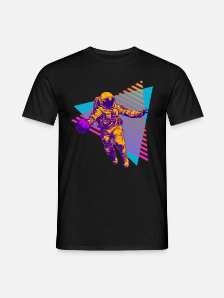 Basketball Astronaut 80er 90er - Mænd T-shirt - sort