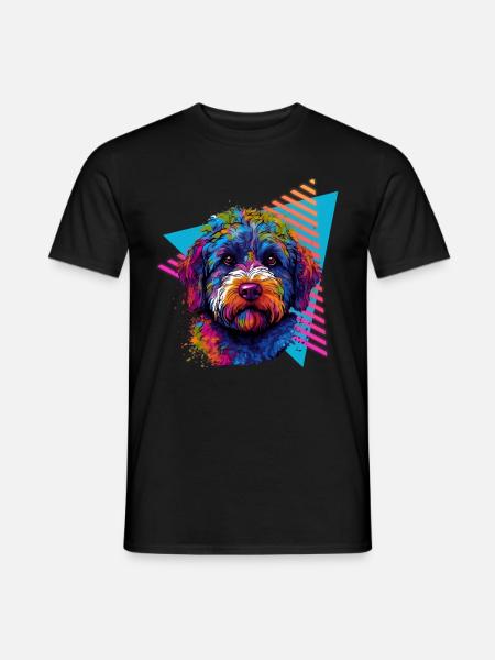 Lagotto Romagnolo 80s style - Men's T-Shirt - black