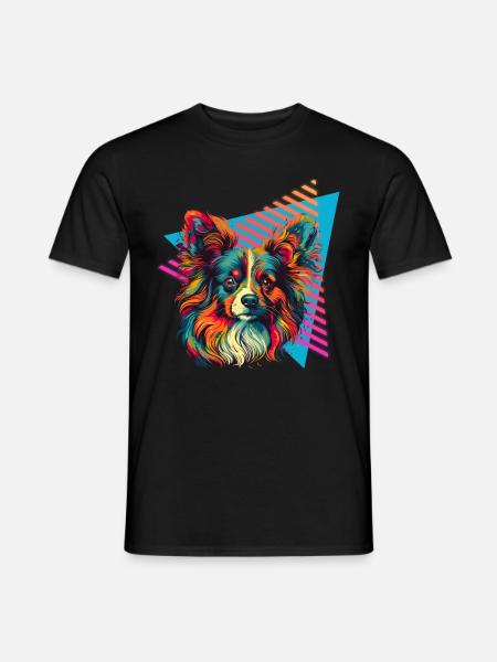 Papillon 80s style - Men's T-Shirt - black