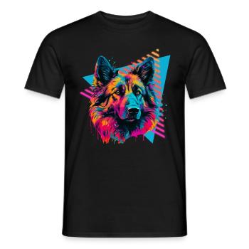 Tervueren 80s style - Men's T-Shirt - black - Front - AI Model Male 178 light (178cm)
