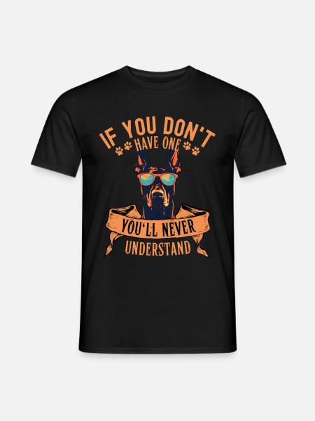 Dobermann mit sonnenbrille - Männer T-Shirt - Schwarz