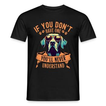 Dogue allemand avec des lunettes de soleil - T-shirt homme - noir - Devant - AI Model Male 178 light (178cm)