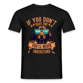 Dackel mit sonnenbrille - Männer T-Shirt - Schwarz - Vorne - AI Model Male 178 light (178cm)