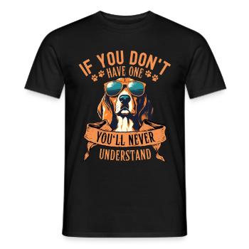 Beagle mit sonnenbrille - Männer T-Shirt - Schwarz - Vorne - AI Model Male 178 light (178cm)