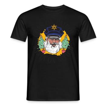 Des flics en patrouille Père Noël en traîneau Poli - T-shirt homme - noir - Devant - AI Model Male 178 light (178cm)