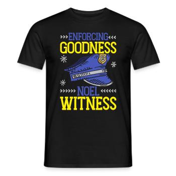 Application de la gentillesse Noël Témoin Police Noël - T-shirt homme - noir - Devant - AI Model Male 178 light (178cm)