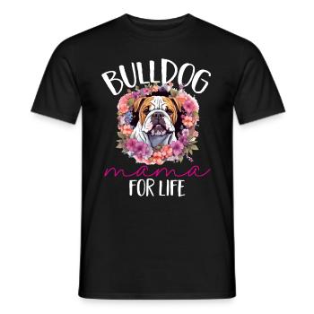 British English Bulldog lover - Bulldog Mama for - Men's T-Shirt - black - Front - AI Model Male 178 light (178cm)