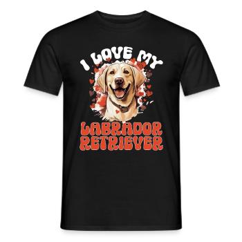 Labrador Dog Breed - I Love my Labrador Retriever - Männer T-Shirt - Schwarz - Vorne - AI Model Male 178 light (178cm)