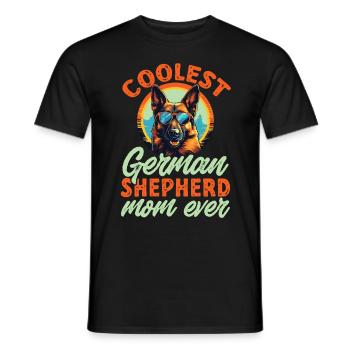 Dog Breed Coolest German Shepherd Mom Ever - Men's T-Shirt - black - Front - AI Model Male 178 light (178cm)