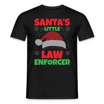 La petite loi du Père Noël : la police - T-shirt homme - noir - Devant - AI Model Male 178 light (178cm)