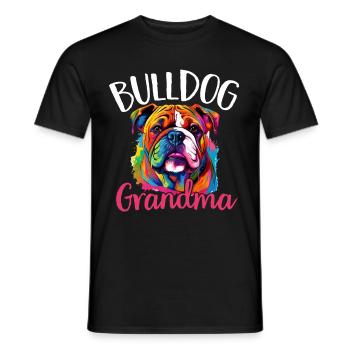 Amateur de bouledogue anglais britannique - Bulldog Grandma - T-shirt homme - noir - Devant - AI Model Male 178 light (178cm)