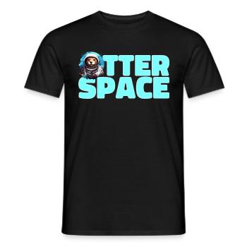 Otter Animal Kids & Adult - Otter Space - Men's T-Shirt - black - Front - AI Model Male 178 light (178cm)
