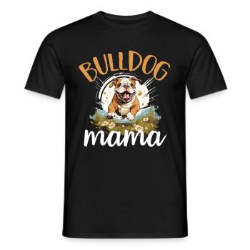 Amateur de bouledogue anglais britannique - Bulldog Mama - T-shirt homme - noir - Devant - AI Model Male 178 light (178cm)