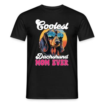 Dachshund wiener sausage dog Coolest Dachshund Mom - Männer T-Shirt - Schwarz - Vorne - AI Model Male 178 light (178cm)