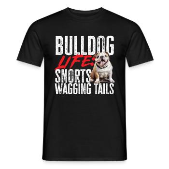 Amateur de bouledogue anglais britannique Bulldog Life Snorts - T-shirt homme - noir - Devant - AI Model Male 178 light (178cm)