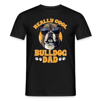 British English Bulldog lover - Cool Bulldog Dad - T-shirt homme - noir - Devant - AI Model Male 178 light (178cm)