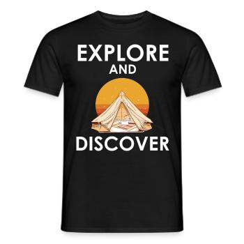Explore and discover - Männer T-Shirt - Schwarz - Vorne - AI Model Male 178 light (178cm)