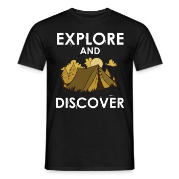 Explore and discover - Männer T-Shirt - Schwarz - Vorne - AI Model Male 178 light (178cm)