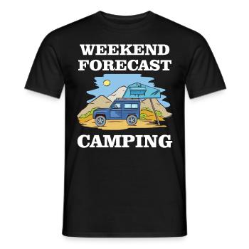 Prévisions de fin de semaine - Camping - T-shirt homme - noir - Devant - AI Model Male 178 light (178cm)