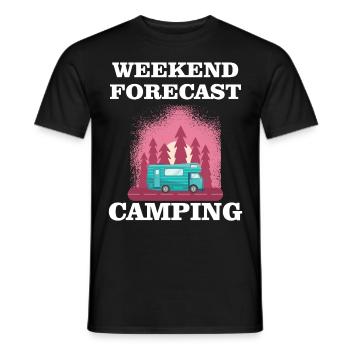 Prévisions de fin de semaine - Camping - T-shirt homme - noir - Devant - AI Model Male 178 light (178cm)