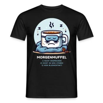 Morgenmuffel Kaffee Tasse Müde Langschläfer Pyjama - Männer T-Shirt - Schwarz - Vorne - AI Model Male 178 light (178cm)