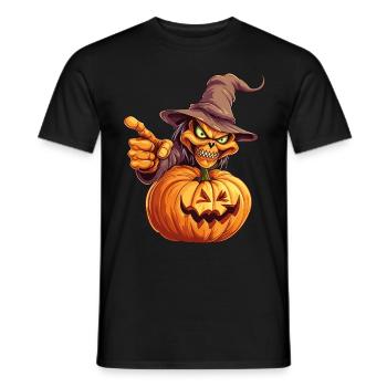 Happy Halloween Monster Hut Kürbis Gruselig Horror - Männer T-Shirt - Schwarz - Vorne - AI Model Male 178 light (178cm)