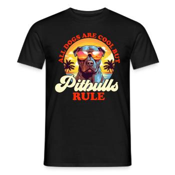 Pitbull Pittie Tous les chiens sont cool mais les pitbulls règnent en maîtres - T-shirt homme - noir - Devant - AI Model Male 178 light (178cm)